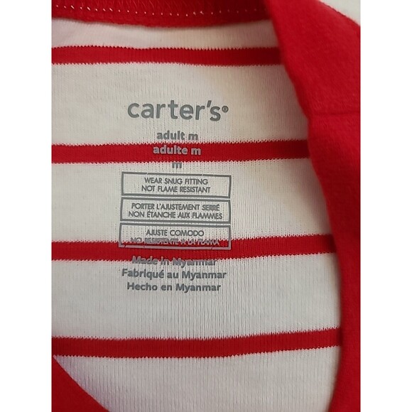 NWT Adult Carters Christmas Pajamas Pjs 2 pc White Red  Medium Loungewear - Picture 6 of 11